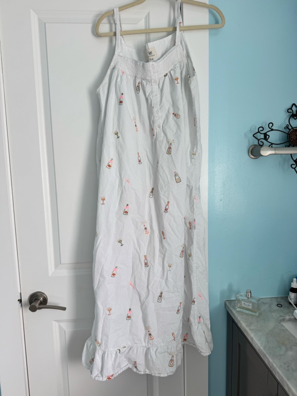 Printfresh White Bottle-Print Nightgown